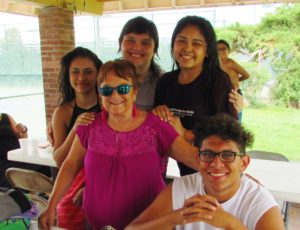 Mary Lou Bauer and Youth at a pool party outing