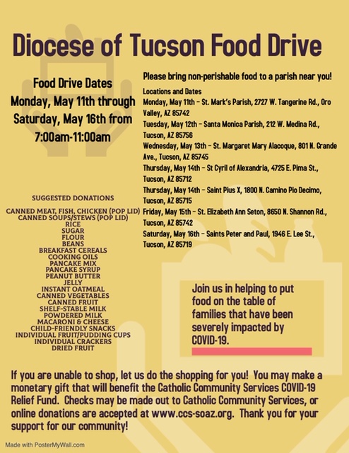 Diocese of Tucson Food Drive