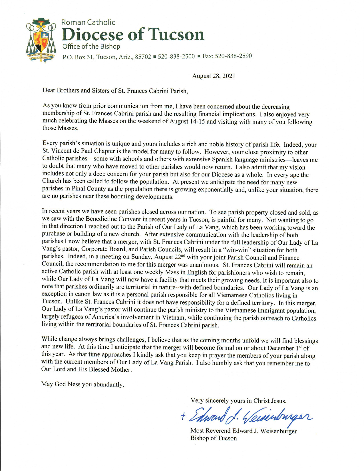 Bishop Letter 2021-08-28